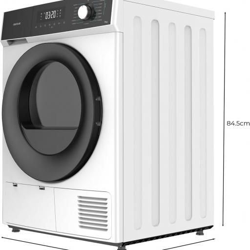 Cecotec Secadora de Ropa 9Kg Bomba de Calor . Clase Equivalente A++, 15 Programas y Funciones como Secado Automático, Planchado Fácil, Tambor Giro Bidireccional, Blanco [Clase de eficiencia energética E] [2]
