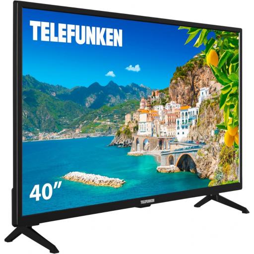 TV 40 Pulgadas TELEFUNKEN Resolución Full HD 1920 x 1080, Diseño sin Marcos, DVBT2/S2/C