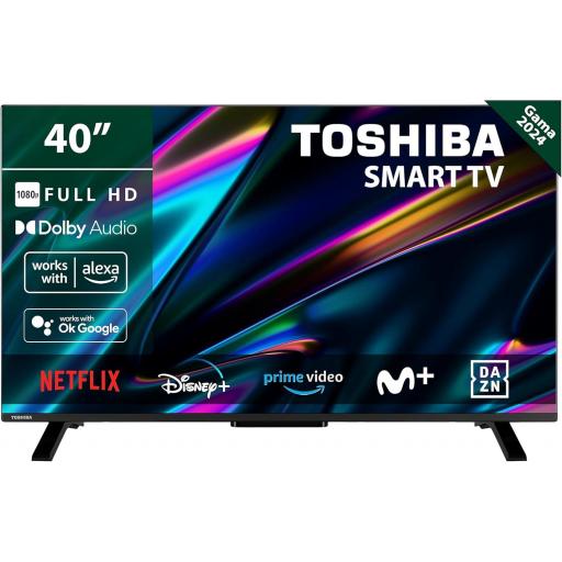 TV toshiba 40" Smart Tv con Resolución Full HD (1920 x 1080), HDR, Compatible con Asistente de Voz Alexa y Google, Bluetooth [Clase de eficiencia energética E] [2]