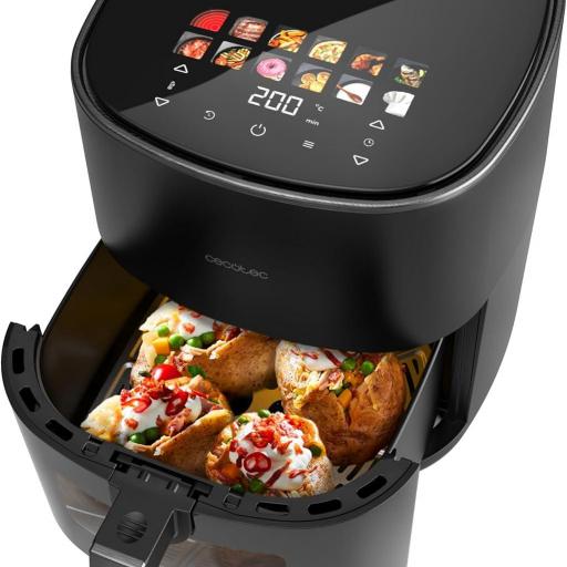  Freidora de Aire sin Aceite Cecotec 6,5L con Doble Resistencia  Plus. 2200W, Air Fryer, Grill y Plancha, Pizzas, Ventana Visualización, 12 Menús, Temperatura 40-200°C [2]