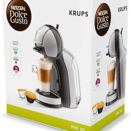  Cafetera de cápsulas Dolce Gusto Mini Me Krups con 15 bares de presión, capacidad 0.8 L+ 3 paquetes capsulas [1]