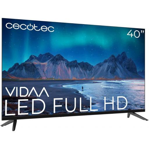  Televisor LED Cecotec Smart TV 40 Pulgadas Resolución Full HDSmart TV VIDAA, Dolby Audio, Smart TV VIDAA, WiFi Integrado, Chromecast, 3 HDMI y 2 USB, Altavoces 16W 