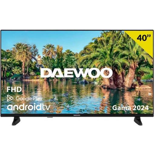 TV LED 40" - DAEWOO smart tv android Full-HD, Quad Core, DVB-T2 (H.265), Negro