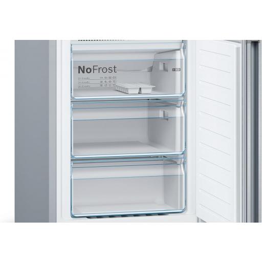 Frigorífico combi - Bosch No Frost, 186x60 cm, Cajón VitaFresh, EasyAccess, Inox antihuellas [3]