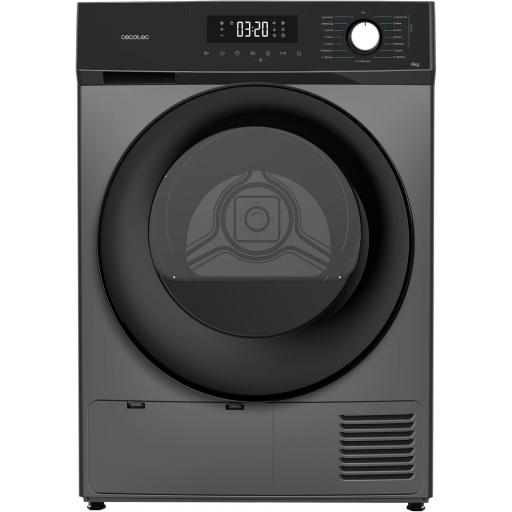  Secadora bomba de calor steel con capacidad de 8kg, clase E (equivalente a clase E), 15 programas y funciones como secado automático, giro bidireccional del tambor, Planchado Fácil, Stop&Go, Silence, Delay Start y KidLock