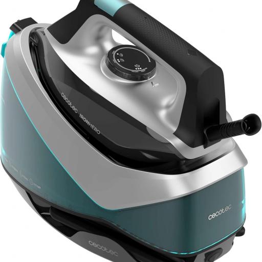 Centro de planchado - Cecotec, 2800 W, 135-360 g/min, 5 bar, Suela Turbo Slide de cerámica antideslizante y resistente, Gris [2]