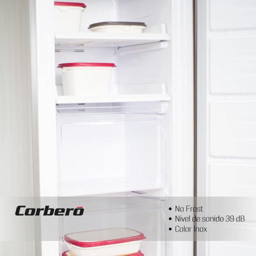 Congelador Vertical Corberó  204L  No Frost | Inox | Crisper | 39 Db | Eficiencia Energética E | Congelador Vertical Corberó, Blanco [2]