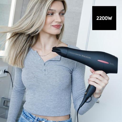 Taurus  - Secador de pelo, motor AC profesional, 2200W potencia, 2 velocidades, 3 temperaturas, golpe de aire frío, filtro extraíble, anilla para colgar [1]