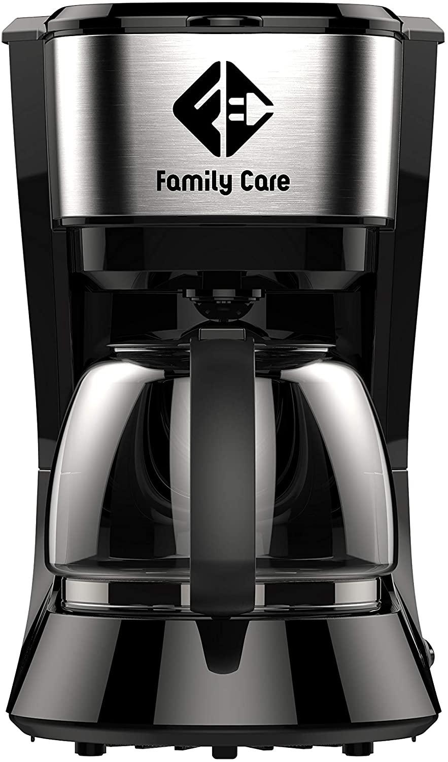Cafetera Goteo Family Care 10 tazas, 800W, jarra 1.25 litros, Cafetera de  Filtro Permanente y Reutilizable, color Negro