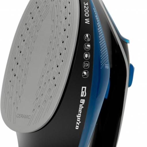 Orbegozo Plancha de Vapor 3200W, Vapor Continuo 45 g/min, Golpe de Vapor 220 g/min, Suela Cerámica con Punta de Precisión, Planchado Normal, Vertical y Seco, Sistema Anti Cal [2]