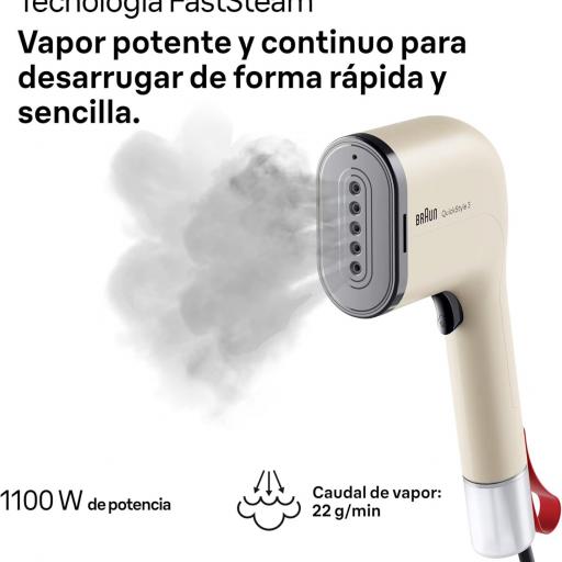 Plancha vertical braun  1100 W Vapor continuo	20 g/min [1]