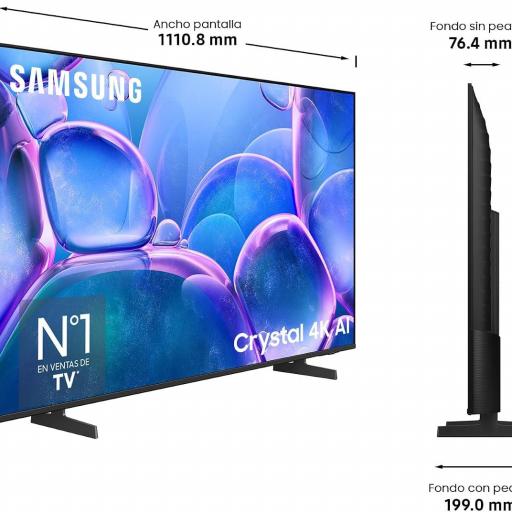 TV Samsung 50" LED - 4K Crystal UHD, Smart TV Tizen, Altavoces 20 W, HDR10+, ALLM [0]