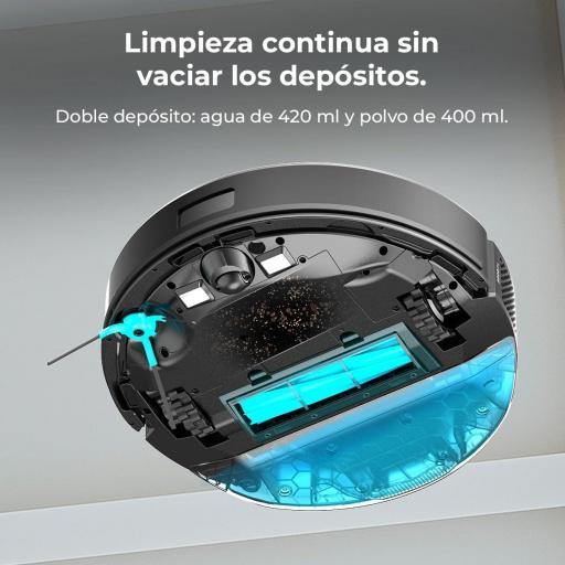 Robot aspirador Conga M70 con Navegación láser APP y Wifi. 20000 Pa de presión de succión, 180m2 de autonomía. Cepillo de silicona, especial para casas con mascotas. [1]