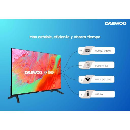 TV DAEWOO 50" - Smart TV 4K Ultra HD HDR 3840 x 2160, Dolby Vision, Diseño sin Marcos, Dolby Audio 2025 [3]