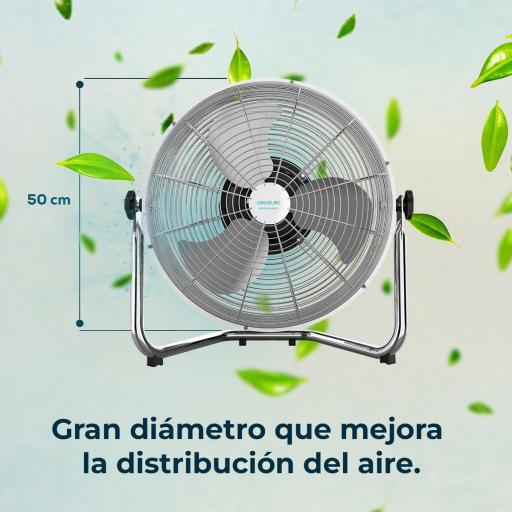 Ventilador Industrial Cecotec 120 W, 3 Aspas Metálicas de 20" (51 cm), Motor de Cobre, 3 Velocidades, Inclinación Ajustable, Acabado Cromado [1]