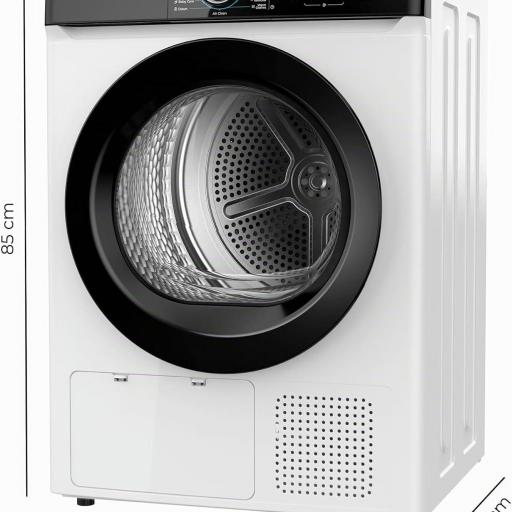  Secadora bomba de calor blanca Cecotec  con capacidad de 8kg, clase E (Equivalente a la antigua clase A++), 15 programas con secado automático y funciones Spa Care, Antiarrugas, 4 niveles de intensidad de secado, luz interior, Delay Star [0]