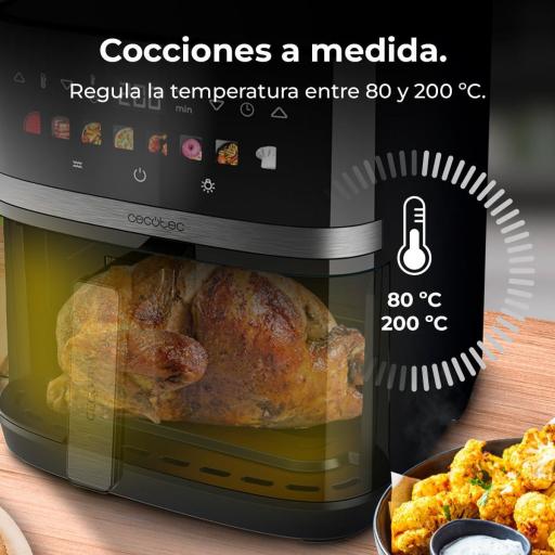 Cecotec Freidora de Aire sin Aceite - 8L - Plancha - Grill - Doble Resistencia - Air Fryer  2200W, Dietética y Digital, Ventana, Temperatura Regulable 80-200°C, 8 Menús [2]