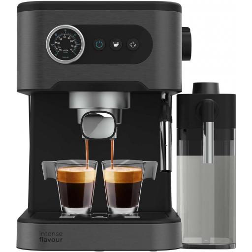 Cecotec Cafetera express para café espresso y cappuccino , 20 Bares, Vaporizador, Pantalla con botones, Depósito agua 1,5L, Tanque leche 550ml