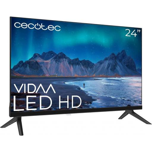  Televisión LED 24” cecotec con resolución HD con sistema Dolby, Smart TV VIDAA, WiFi Integrado, Salida de auriculares, 3 HDMI y 2 USB. [0]