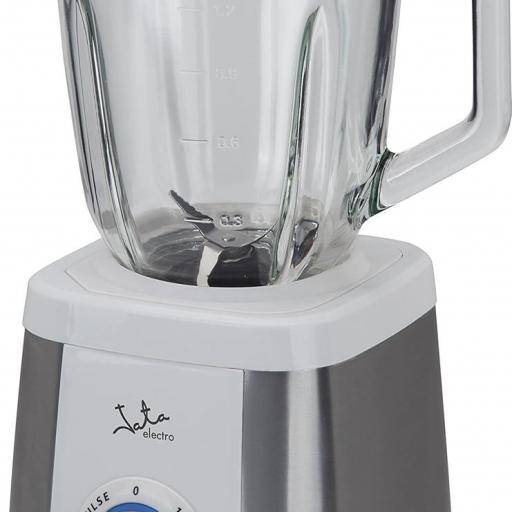 Batidora de Vaso Jata 1300 W, Capacidad 1,5 L, Cuchilla Dentada de Acero Inox, Cuerpo de Acero Inoxidable, 2 Velocidades + Pulse, Pica hielo [Clase de eficiencia energética A]