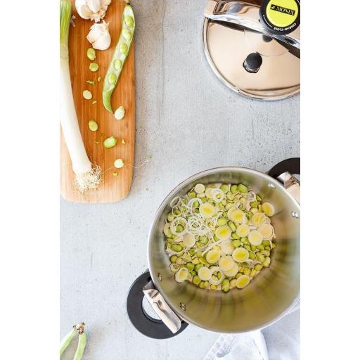  Olla a presión tradicional de MONIX Classica 6 litros, acero inoxidable, 22 cm, color gris [2]