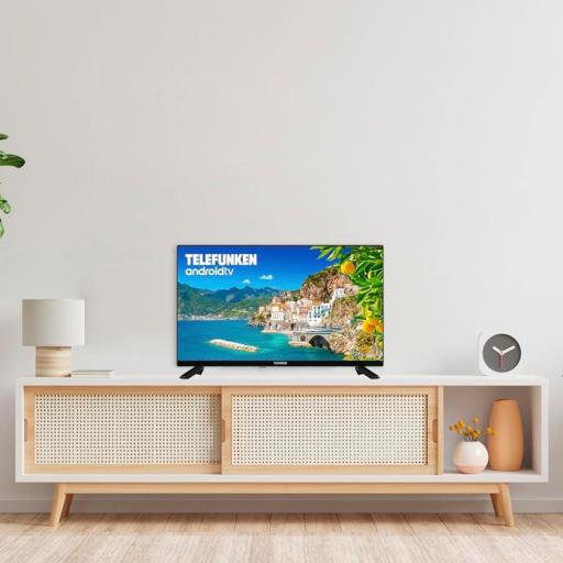 TV Telefunken 32" Android TV 32 Pulgadas Resolución HD, Diseño sin Marcos, HDR10, Bluetooth, Chromecast Integrado, Compatible con Google Assistant y Alexa [3]