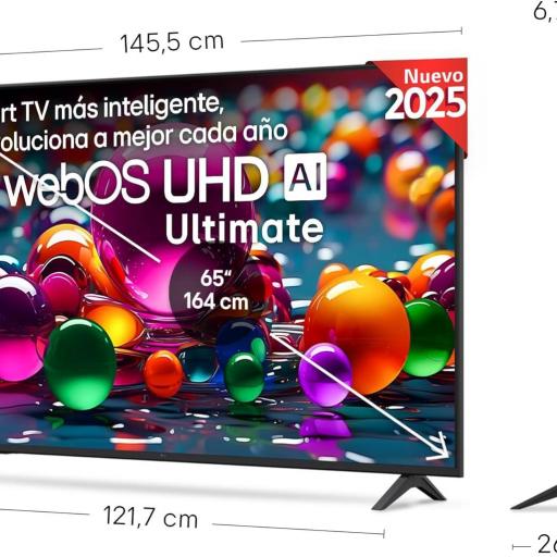 TV LG 65", UHD 4K, WebOS 25, Ultimate IA, HDR10 Pro, Super Upscaling, Dolby Digital Plus, Google Assistant, Negro [1]