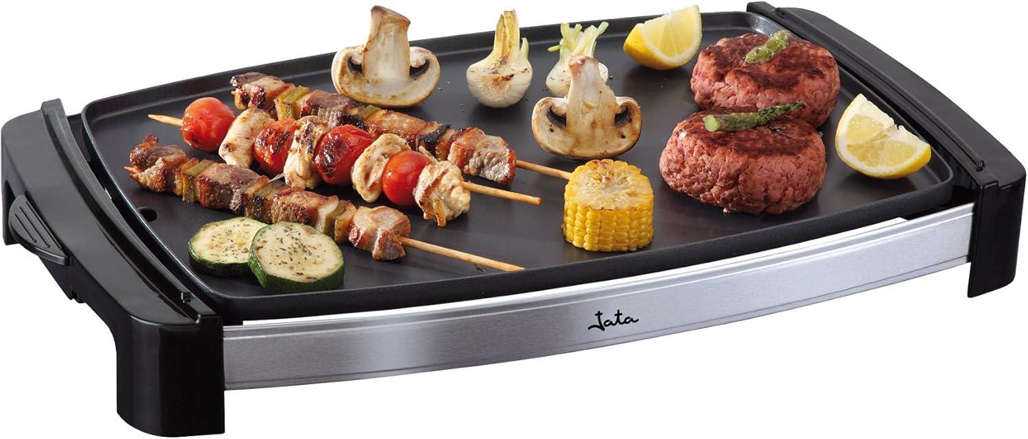 Jata Plancha de Asar Superficie 44,5 x 30 cm Apta para el Lavavajillas con Bandeja Colectora de Salsas 2200 W