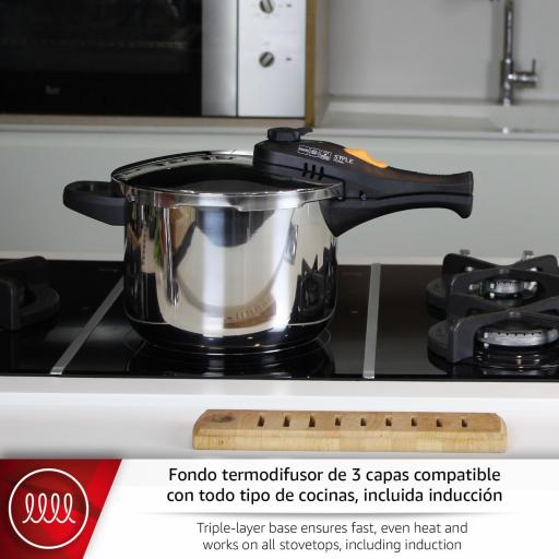 Magefesa Style - Juego de Ollas Express Rápida 3 + 6L, Acero Inoxidable 18/10, Cocina Sana, Fondo Termo-Difusor, Asas Termo-Resistentes, Inducción [3]