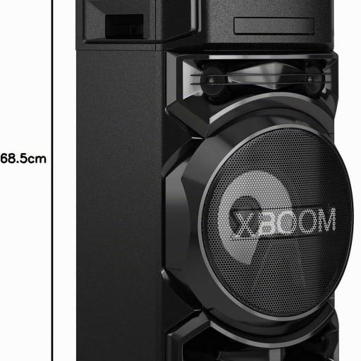 Altavoz Portátil LG ON5 -  Luces RGB Multicolores, Tweeter 2"x 2, Woofer 8", Sintonizador FM y DAB+, USB Grabador, Bluetooth 4.0, Bandeja CD, Efectos DJ, Función Karaoke, Color Negro [1]