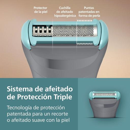 Afeitadora Corporal series Philips  3000 - Depiladora Masculina con sistema de protección, Recorta y depila zonas íntimas, Afeitado suave y apurado, 100% impermeable, 80 min. de autonomía, 