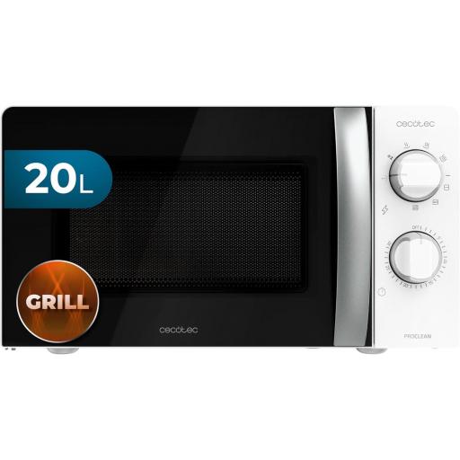 Microondas con Grill Cecotec  700W con 6 Niveles de Potencia, Capacidad 20 L, Función Grill, Tecnología 3DWave, Modo Descongelación, Temporizador hasta 30mins [0]