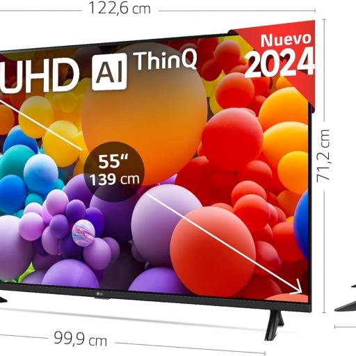 TV LG 55 ",UHD 4K, Serie UT73, Smart TV, WebOS24, Procesador a5, HDR10, Dolby Digital Plus, SmartTV, 3840x2160, Negro 