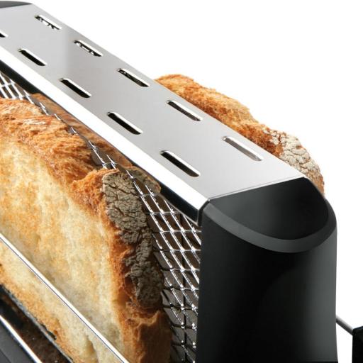  Tostadora Taurus Todopan -para Todo Tipo de Pan, 700W, Doble Área de Tostado, Sistema de Fijación Práctico, Rejilla Acero Inoxidable con Goma Antideslizante, Toque Frío, Negro [2]