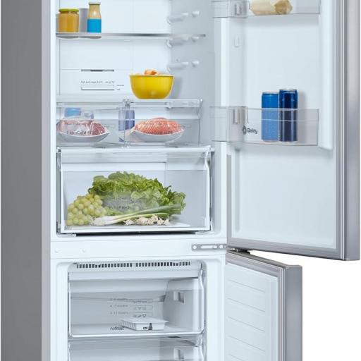 Frigorífico combi Balay  Inox No Frost, 203x60cm Cajón Extra Fresh, Iluminación LED, Inox [1]