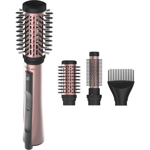 Cepillo de Aire Cecotec con Función Iónica  1200W, Seca, Moldea y Da Volumen, Pantalla, Revestimiento de Cerámica, 3 Modos de Calor, Cepillos de 50 mm, 33 mm y Voluminizador [1]