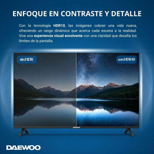 TV Daewoo 50 Pulgadas  Smart TV  QLED 4K UHD, HDR10, Dolby Audio, Bluetooth, HDMI 2.1, Diseño Sin Marcos (Frameless), Funciones de accesibilidad, Gama 2026 [Clase de eficiencia energética E] [0]