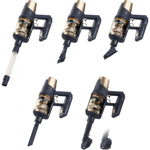 Cecotec Aspiradora Escoba sin Cable  300AW, 780W, Motor Alto Rendimiento, Cepillo Hairless XL, Autonomía 100mins en Modo Eco, Tubo Flex, Luz LED y Sistema de Fregado [1]