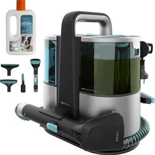  Limpiador Aspirador de Tapicerías y Alfombras Cecotec con Cable  600W, 14kPa, 2 Depósitos: Agua Limpia y Sucia, Pulverizador, Accesorio Ventanas y 3 Boquillas [0]