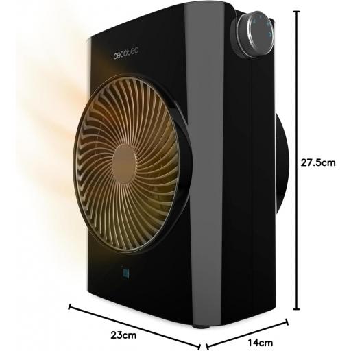 Termoventilador cecotec vertical negro con 2000 W , 2 niveles de potencia y 3 modos de funcionamiento.