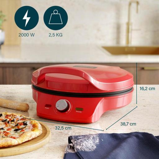 Princess Pizza Maker - Ø 32 cm - Termostato regulable - Multifuncional - Incluye función grill - hasta 200°C - 115007 [1]