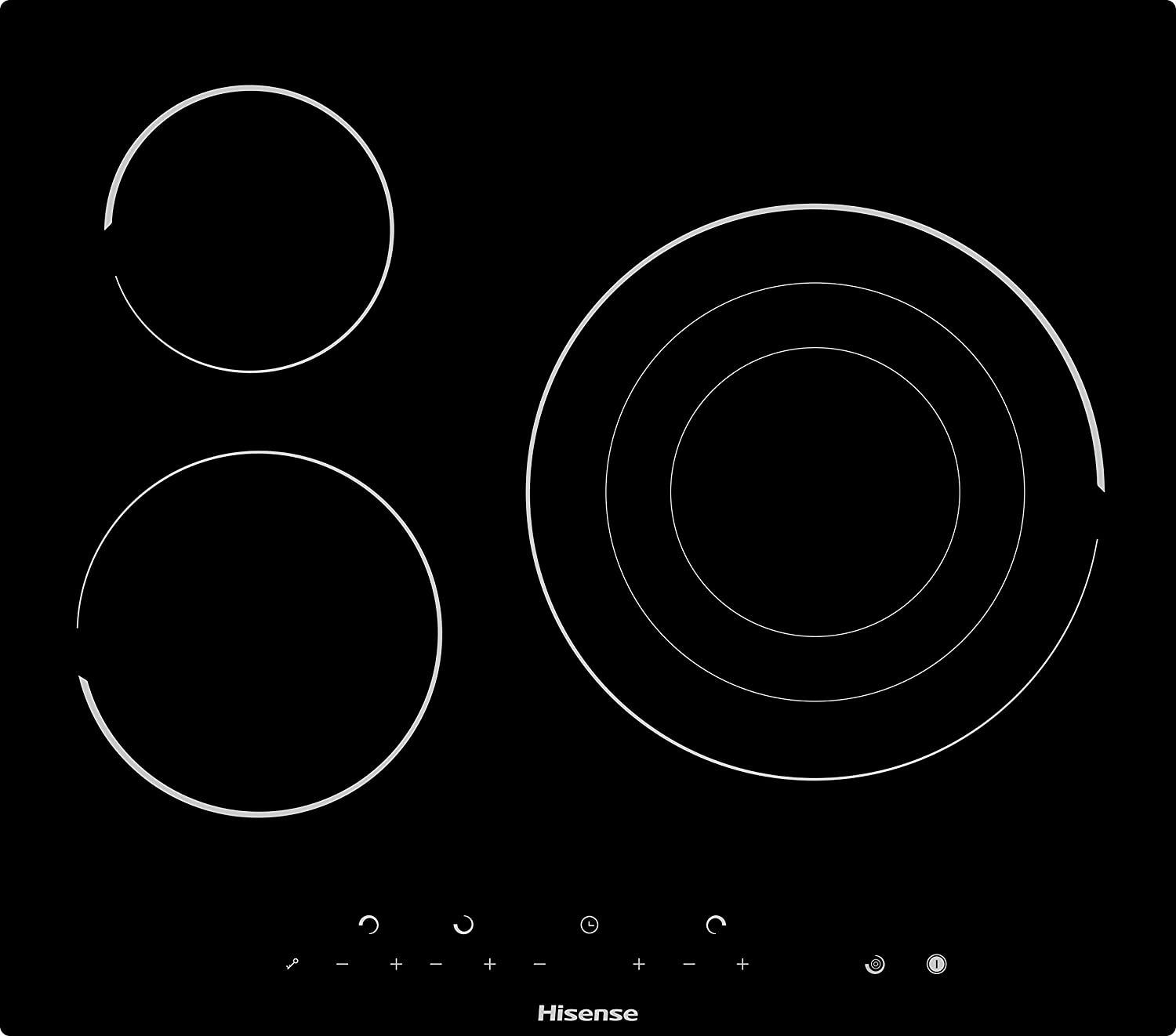 Placa Vitrocerámica Hisense 3 zonas, 1 con Foco Gigante 30 cm, Triple  Corona, Encimera de 60 cm, : 199,00 €
