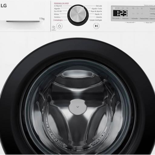 Lavadora LG - 11 kg, 1400 rpm, Clase A -10%, Función Vapor, Steam, 6 Motion DD, Blanco [2]