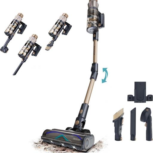 Cecotec Aspiradora Escoba sin Cable Conga Rockstar  600W, Potencia de Succión 160AW, 40kPa, Modo Auto, Cepillo Animales y Tubo Flexible, Limpia hasta 140m2 sin parones en Modo Eco