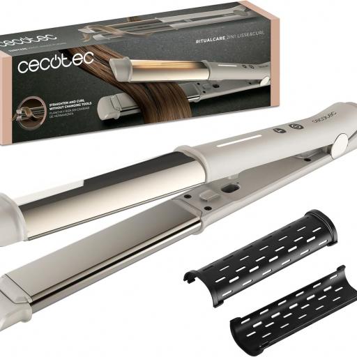 Plancha de pelo cecotec  2in1, Plancha y rizador, Revestimiento de cerámica, 170º-230ºC, Tecnología MCH, Iones [0]