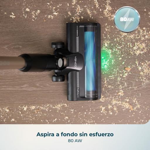  Aspiradora Escoba sin Cable Cecotec . 240W, Potencia de Succión 80AW y 20kPa, Cepillo Antienredos Hairless, Autonomía 45mins, Luz LED Verde, Tubo Flexible, Diseño Ligero [3]