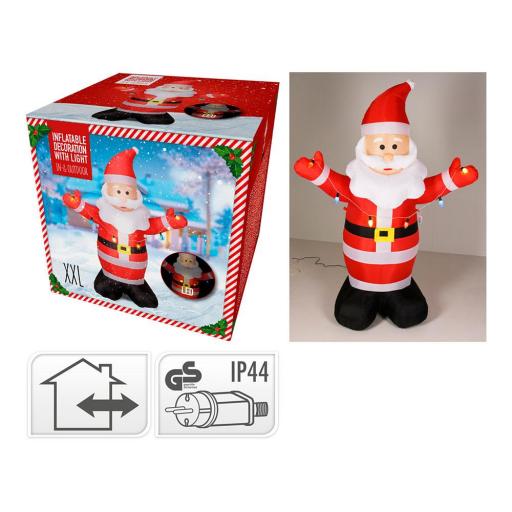 PAPA NOEL HINCHABLE CON LED, IP44, 120 x 70 x 190 cm