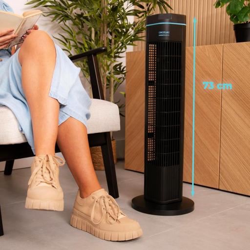 Ventilador de Torre  Cecotec  de altura de 73cm, 50 W de potencia, De pie, 3 Modos y 3 Velocidades, Temporizador 8h, Oscilación 90º. [2]