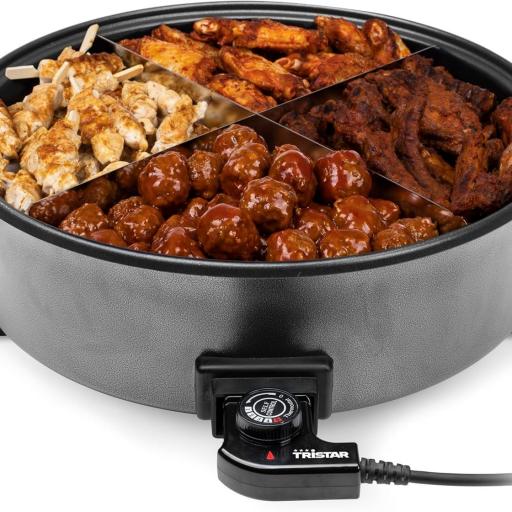  cacerola multifunción Tristar - 7,5l - 40cm de diámetro - Termostato regulable - Revestimiento antiadherente - 1500 W - Longitud del cable 1 m -  [2]