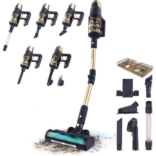 Cecotec Aspiradora Escoba sin Cable  300AW, 780W, Motor Alto Rendimiento, Cepillo Hairless XL, Autonomía 100mins en Modo Eco, Tubo Flex, Luz LED y Sistema de Fregado